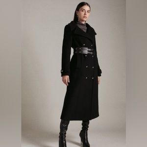 Karen millen belted black coat